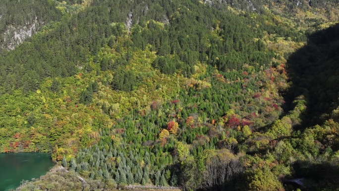 四川九寨沟秋景航拍