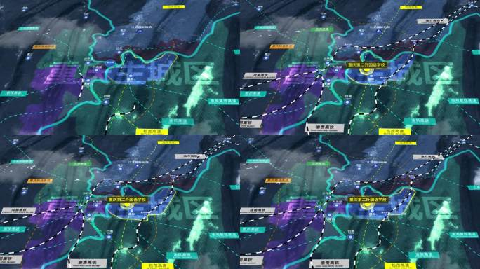 重庆第二外国语学校地理位置动画