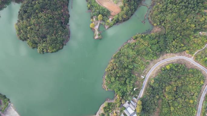 航拍南京浦口老山象山湖公园