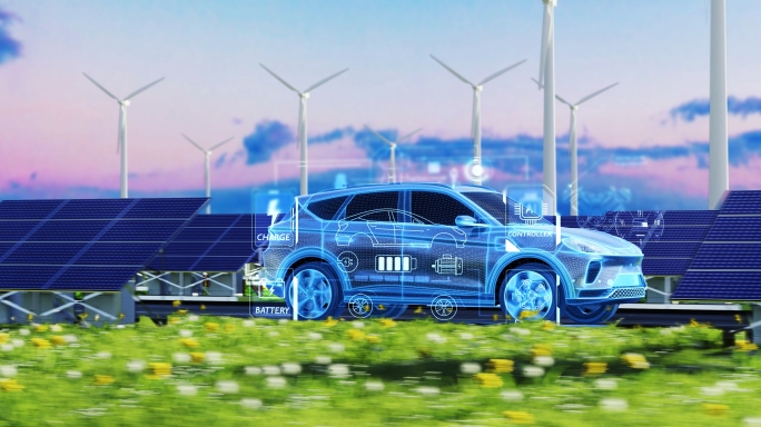 HUD科技新能源汽车绿色清洁能源低碳达峰