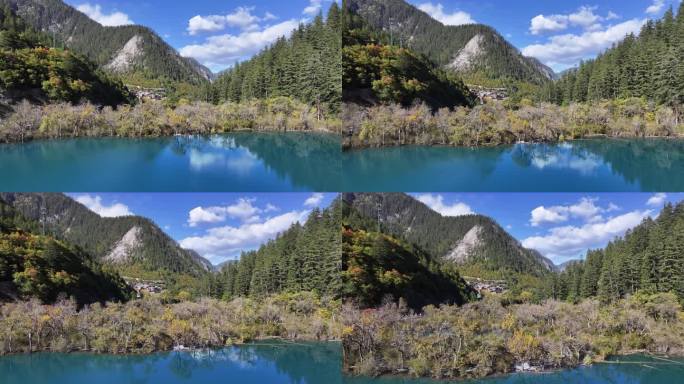 四川九寨沟秋景航拍