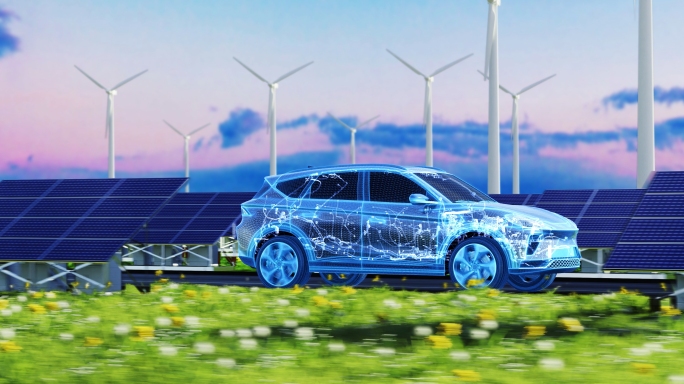 HUD科技新能源汽车绿色清洁能源低碳达峰