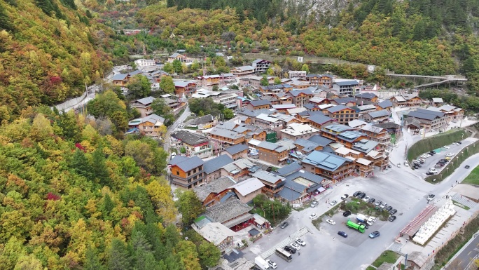 四川九寨沟树正寨秋景航拍