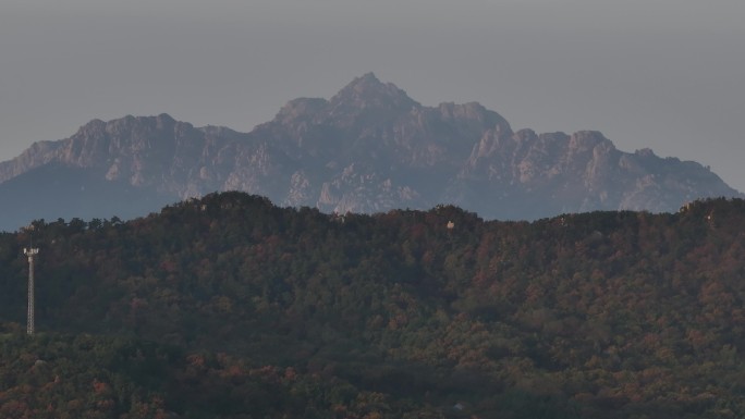 长焦航拍荣成石岛赤山西侧的九顶铁槎山