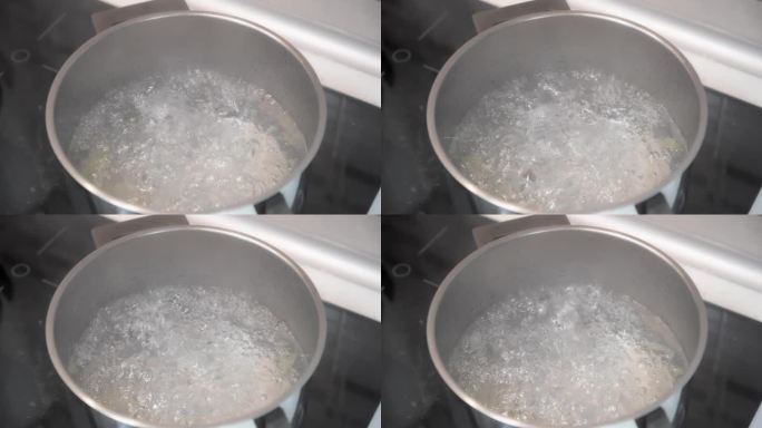 用沸水煮锅的慢动作