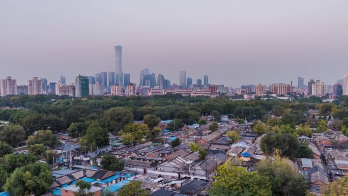 北京国贸CBD霜降节气全景夜转日天亮延时