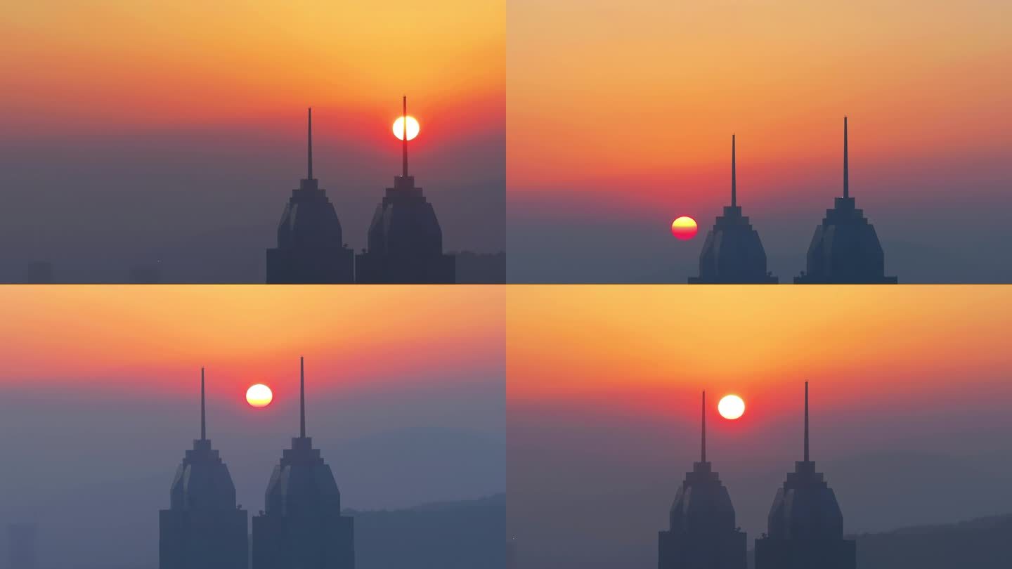 七倍长焦拍摄太阳升起瞬间红太阳