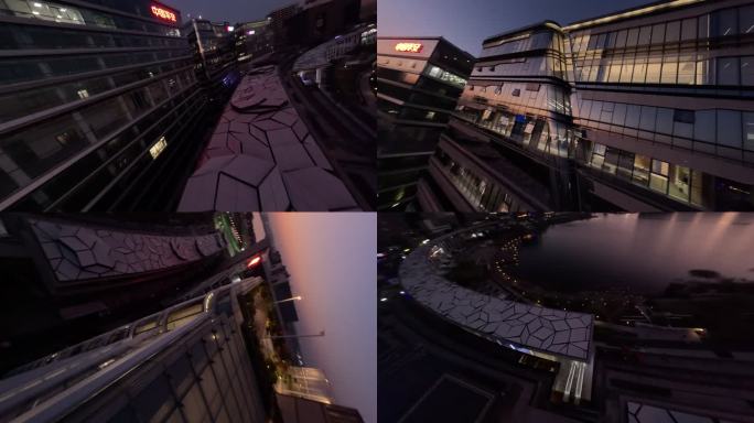 穿越机航拍郑州城市夜景金融岛地标发展金融