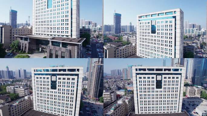 5.4K湖南省卫生健康委员会大楼航拍空镜