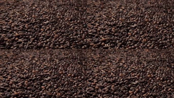 烘焙:烘焙咖啡豆的过程新鲜的咖啡籽。