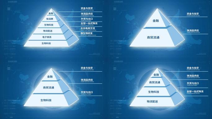 2.5D金字塔分类展示AE模板B