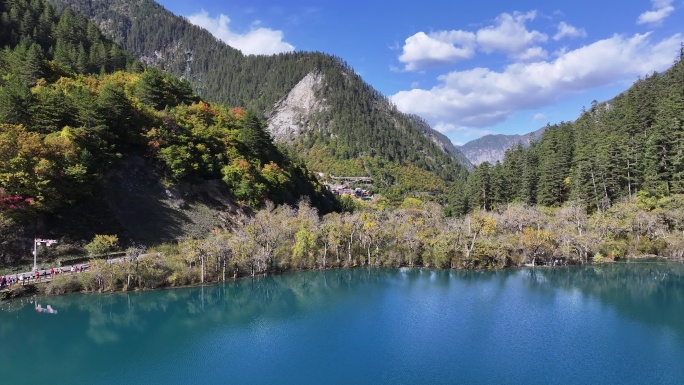 四川九寨沟秋景航拍