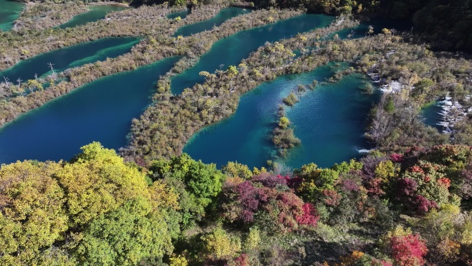 四川九寨沟秋景航拍