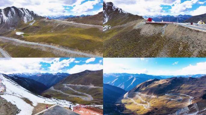 壮丽山川夹金山震撼秋色航拍素材