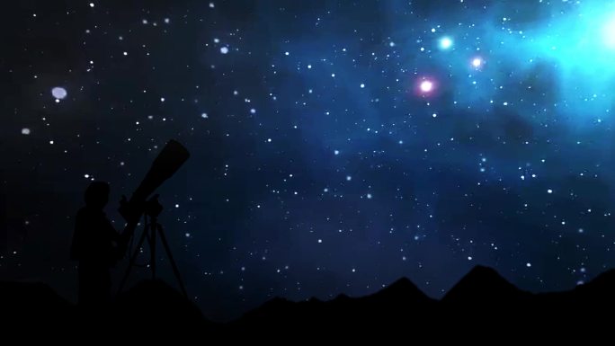 星空延时山空间和天文学星云望远镜