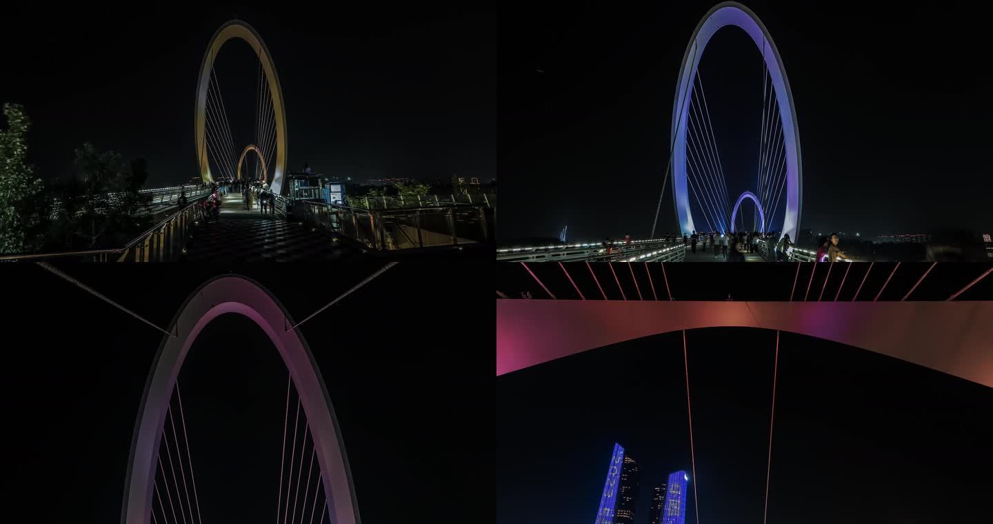 南京眼步行桥大范围延时摄影