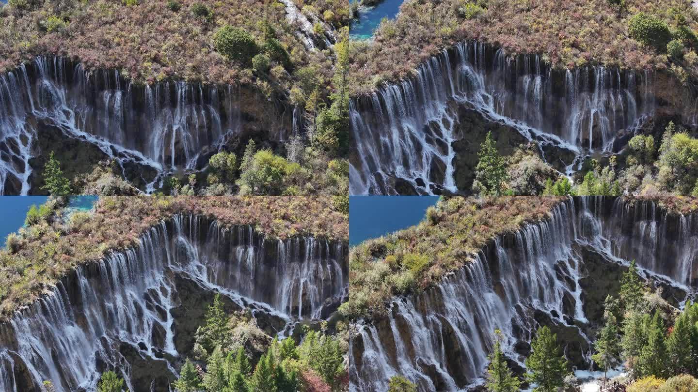 九寨沟诺日朗瀑布秋景航拍