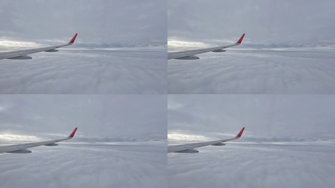 成都航空飞机窗外云海风光