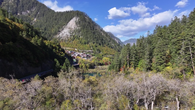 四川九寨沟秋景航拍