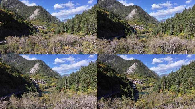 四川九寨沟秋景航拍