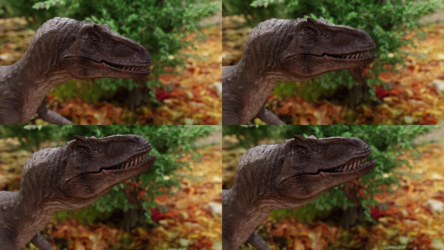 迅猛龙恐龙的3D动画