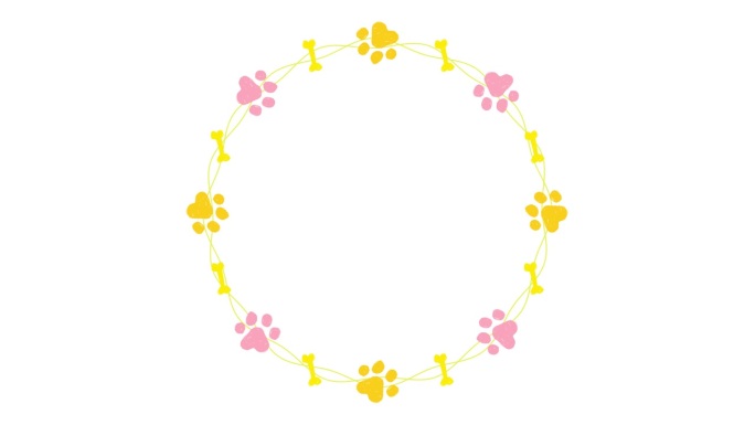 狗脚印框架的标题背景(粉红色和橙色)