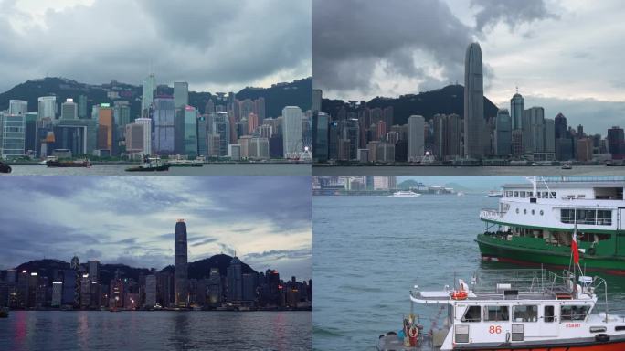 4K实拍香港城市风光香港维多利亚港