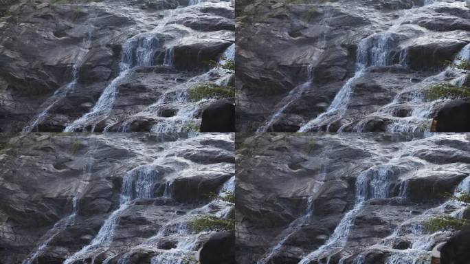 岩石和流水4K分辨率流淌水资源
