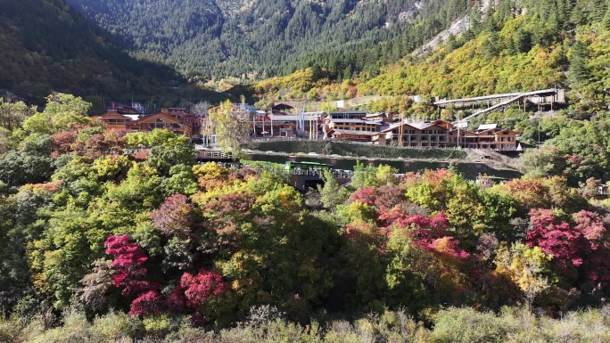 四川九寨沟树正寨秋景航拍