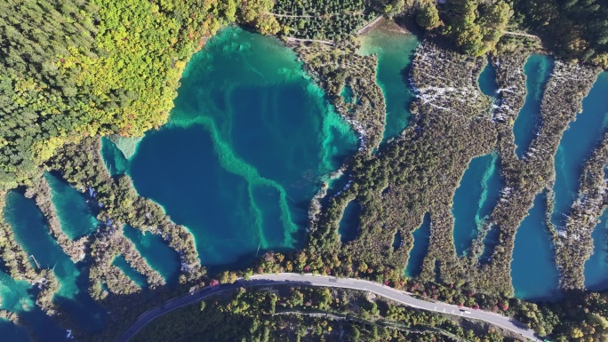 九寨沟秋景航拍