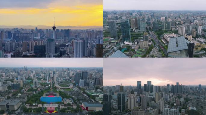 成都清晨延时 城市建筑 4K航拍