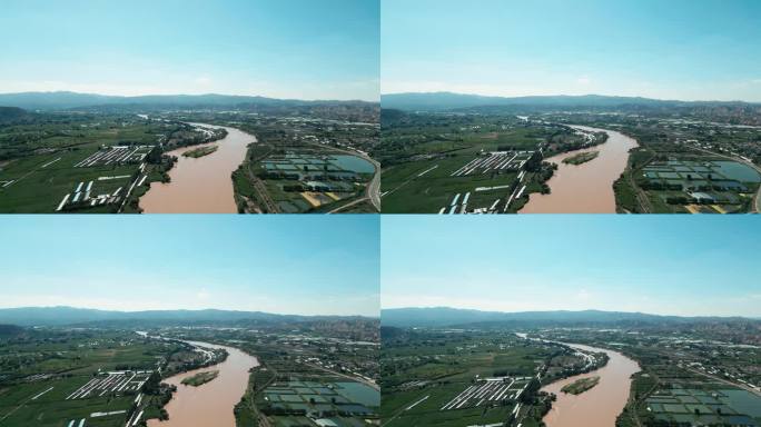 黄河两岸航拍视频