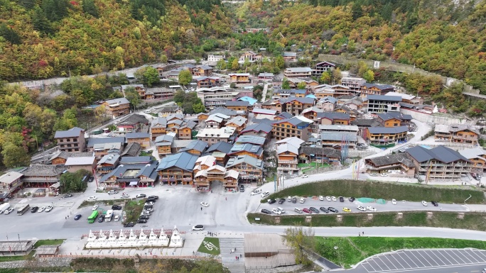 四川九寨沟树正寨秋景航拍