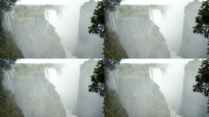 令人惊叹的维多利亚瀑布，世界上最大的瀑布，赞比亚，4k