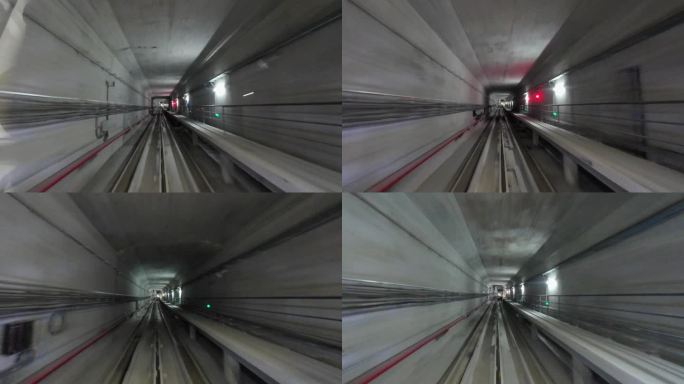 四川成都天府国际机场候机楼内的地铁隧道