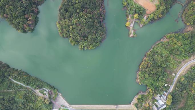 航拍南京浦口老山象山湖公园