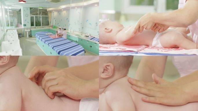 医院婴儿游泳馆护士按摩新生儿护理洗澡房