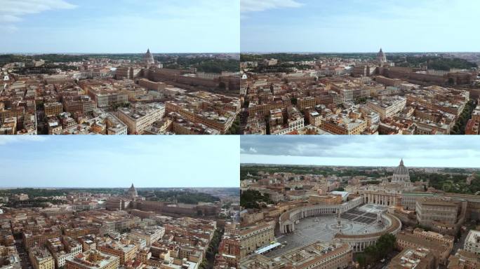 梵蒂冈航拍罗马地标建筑