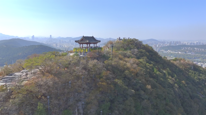 济南千佛山  航拍千佛山 飞越千佛山