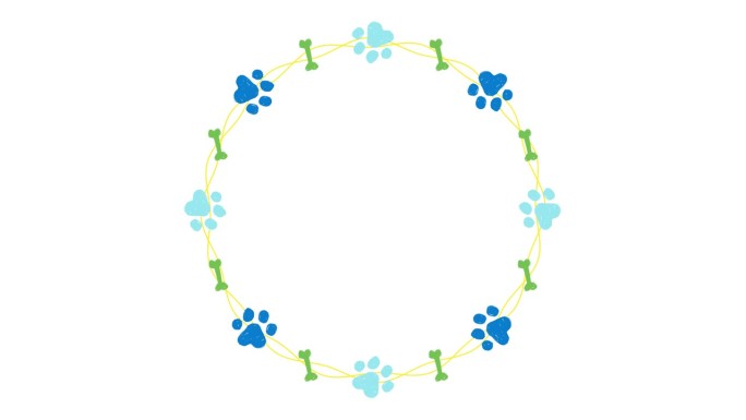 狗脚印框架的标题背景(蓝色和绿色)