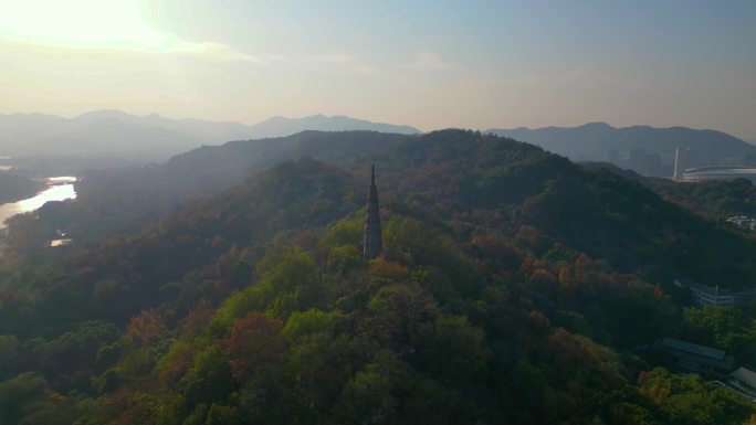 浙江杭州西湖景区苏堤三潭印月小瀛洲雷峰塔