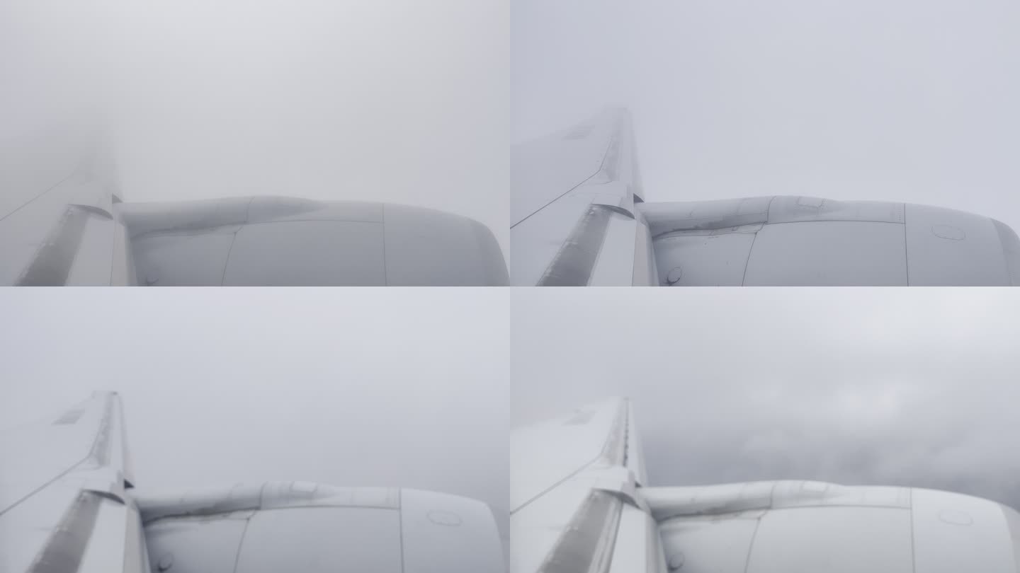 4K飞机穿越云层下降
