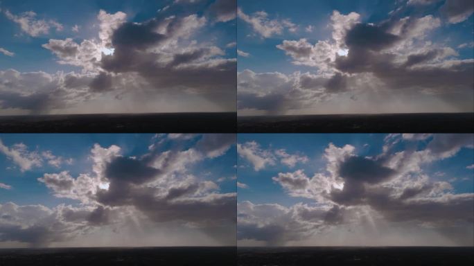 暴雨后天空中形成的乌云。延时拍摄