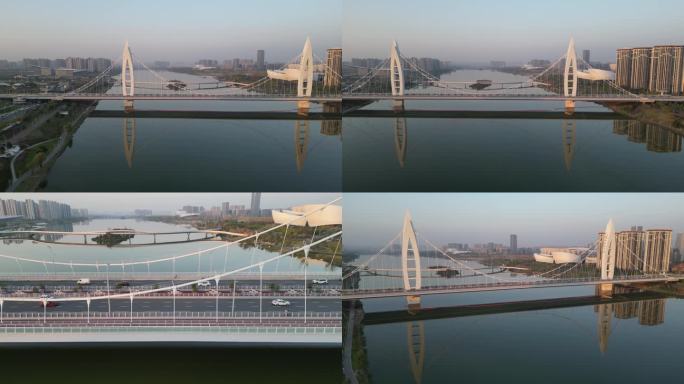 西安渭河元朔大桥浐灞4K航拍3