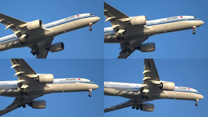 稳定：北京机场国航空客A350客机降落