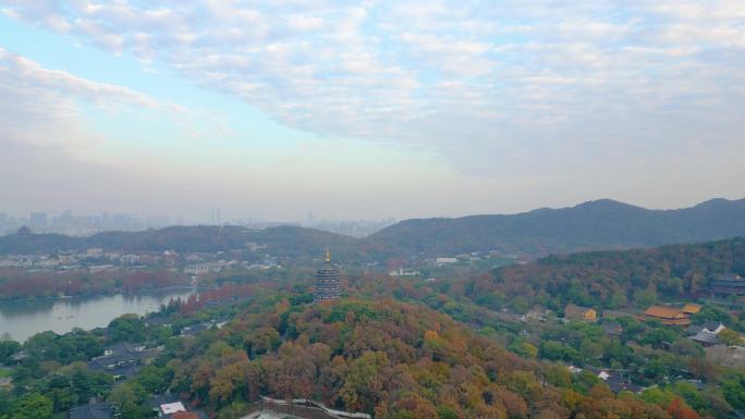 浙江杭州西湖景区苏堤三潭印月小瀛洲雷峰塔