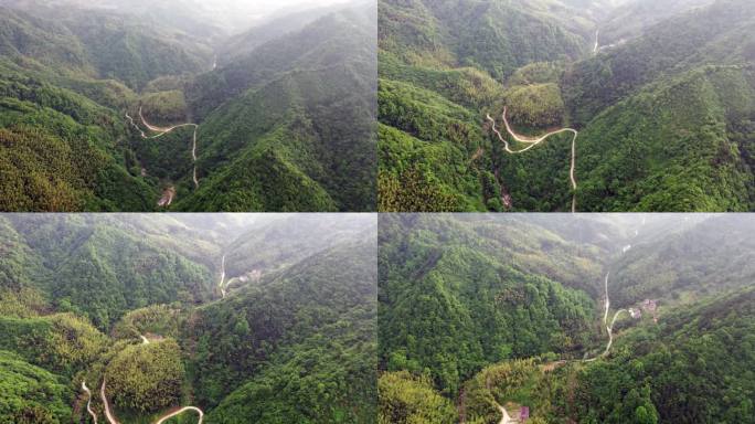 6-航拍大别山美丽山顶风景