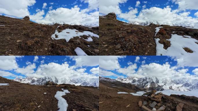 徒步实拍川西贡嘎山区勒多曼因雪山群峰风光