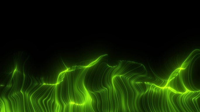 绿色波浪光带ae模板工程文件