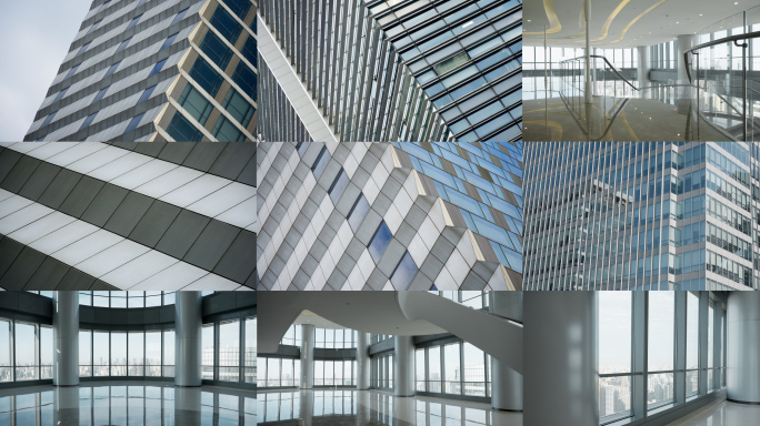 实拍4k上海城市艺术结构建筑